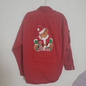 Ralph Lauren Customized Button Up Christmas Shirt With Novelty Buttons Size XL